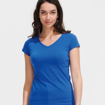 Basic V Neck T-Shirt Women (moon) Miniaturansicht